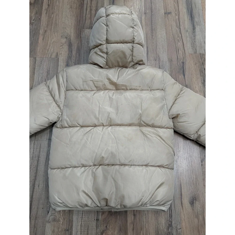 Levi's Kids Puffer Jacket 10-12 Beige Hooded Winter Coat‎ Youth
